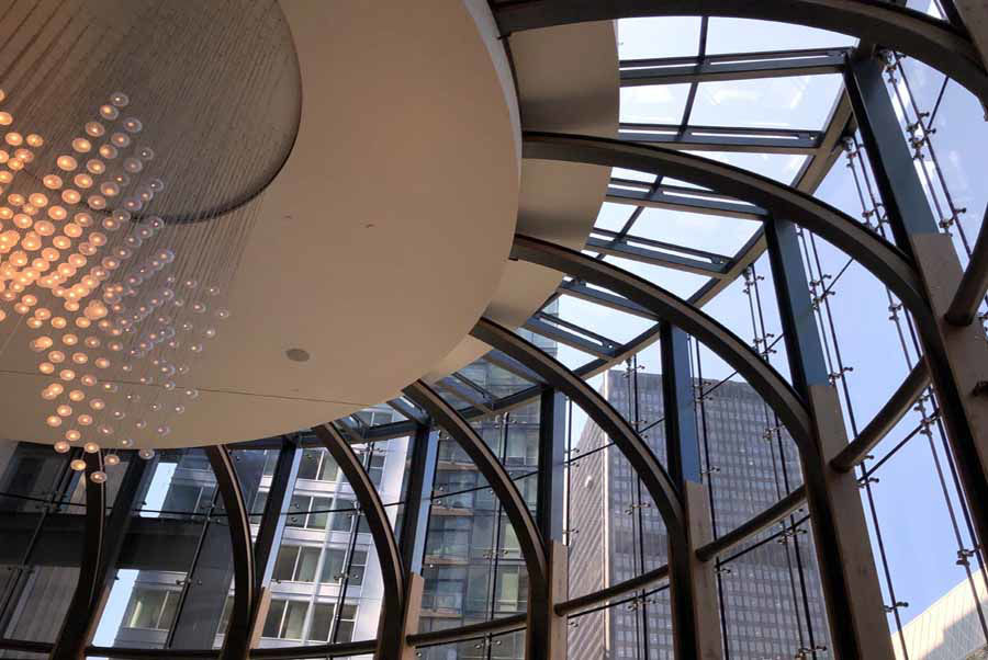 Exterior Images of Curved Steel at The Madison Center "Great Room" in Seattle, Washington